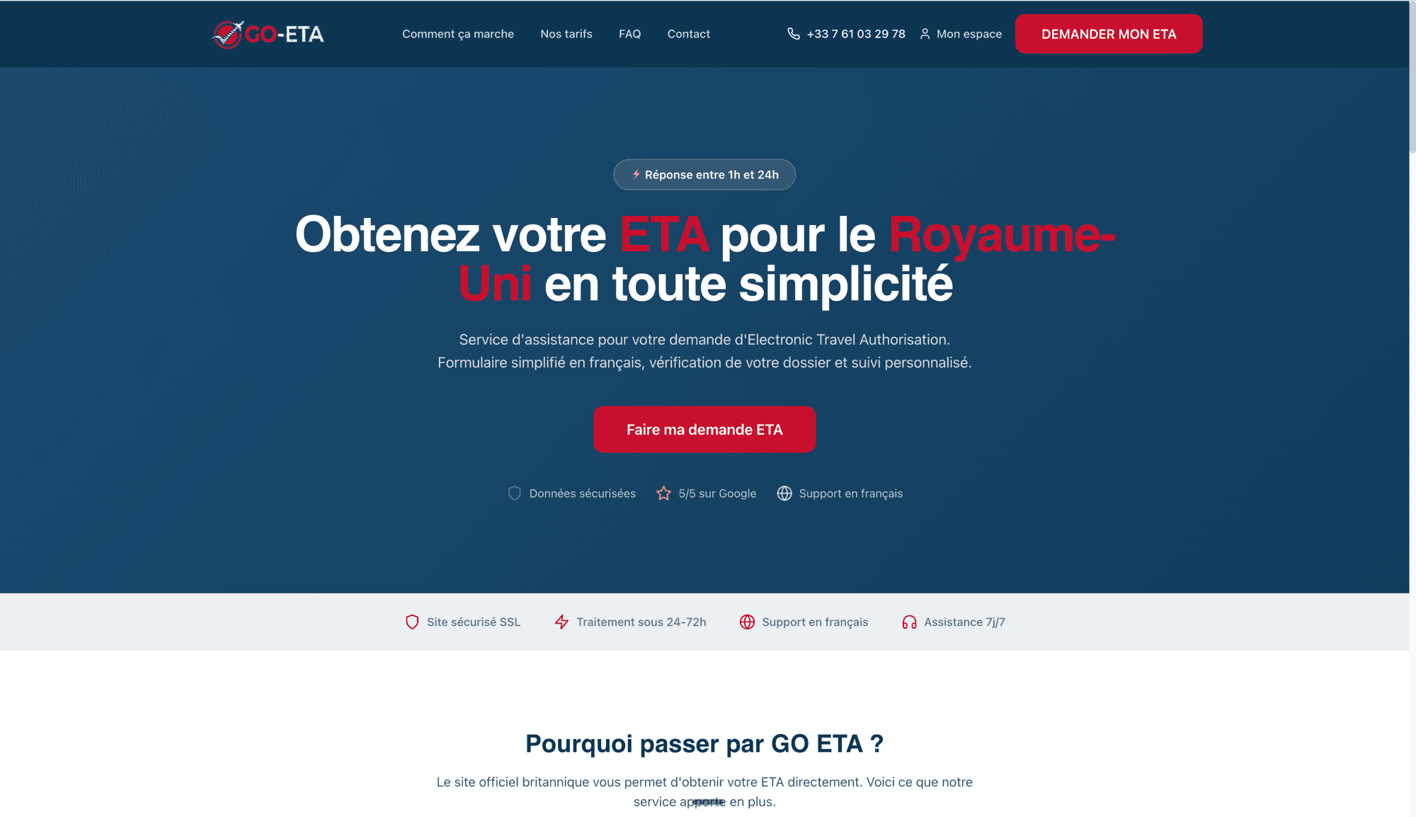 Aperçu du site Go-ETA