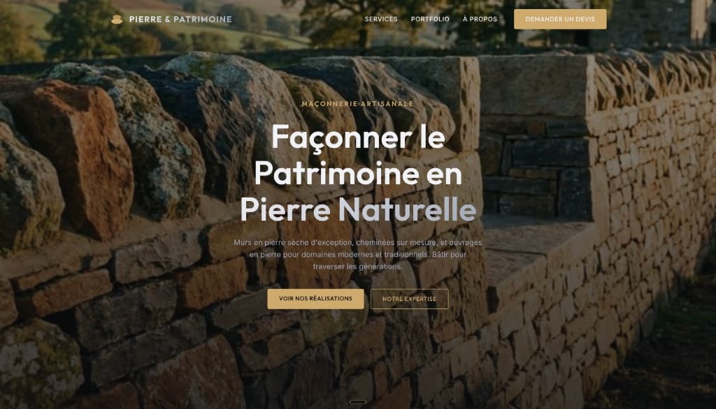 Aperçu du site Pierre & Patrimoine