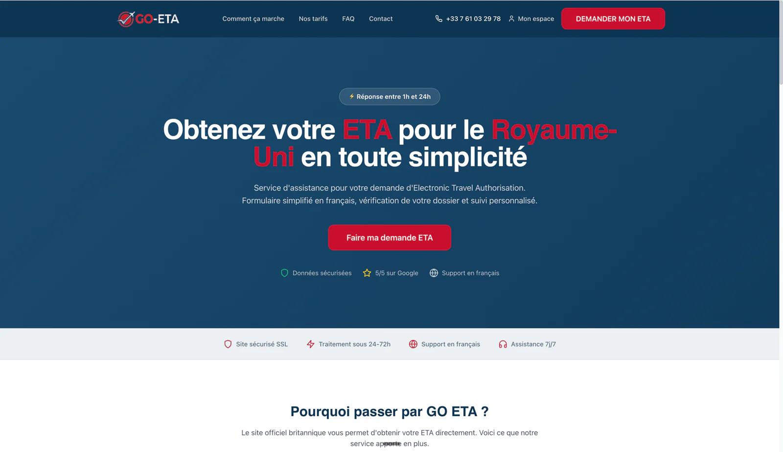 Aperçu du site Go-ETA