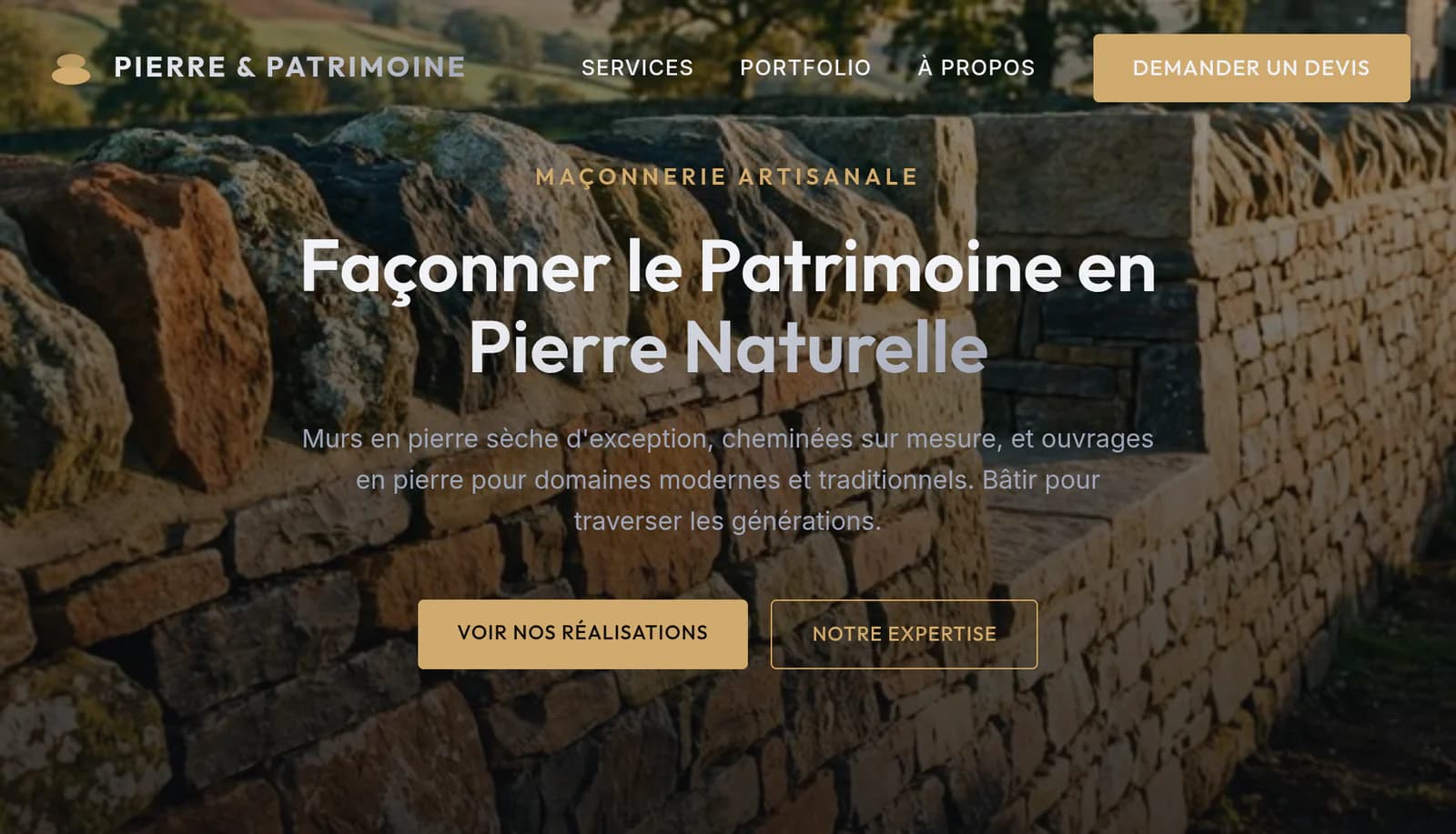 Aperçu du site Pierre & Patrimoine